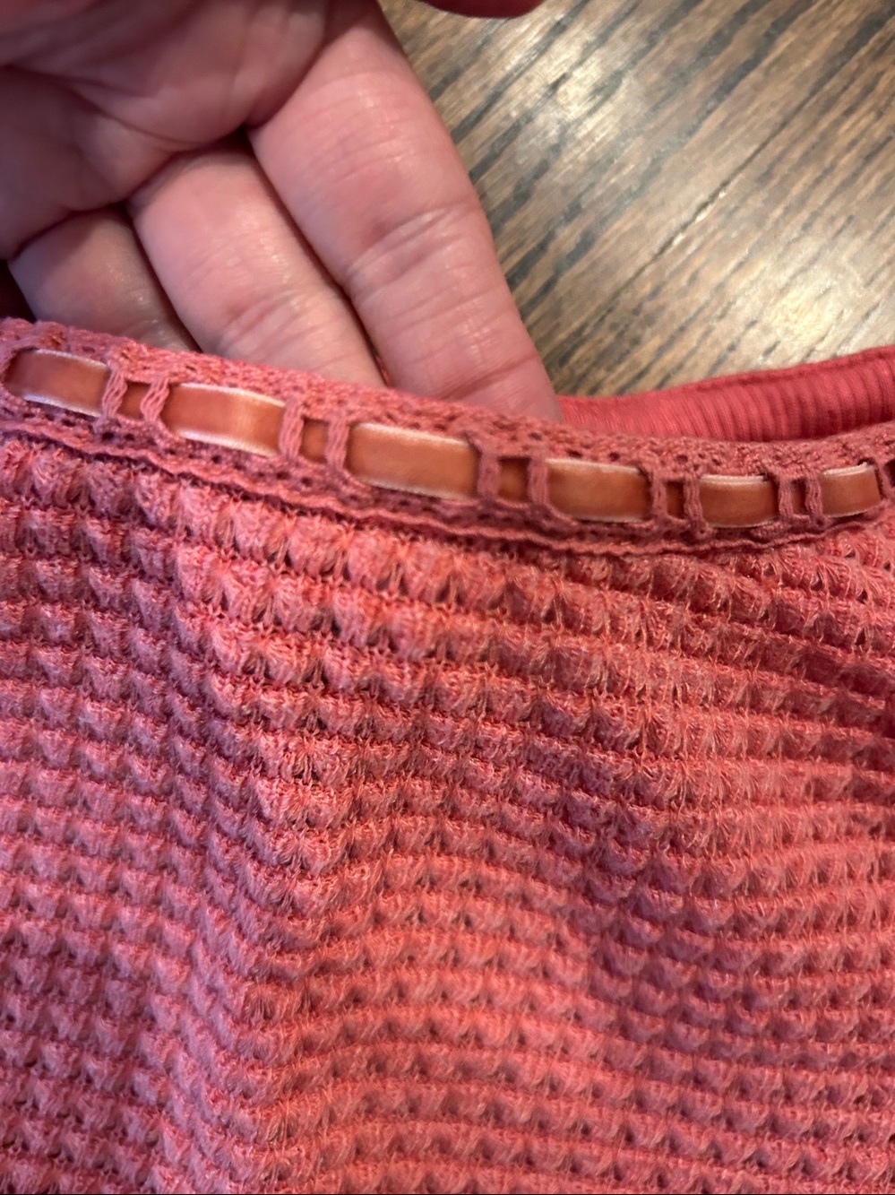 Coral Waffle Knit Long-Sleeve Top - Sundance - Picture 3 of 4
